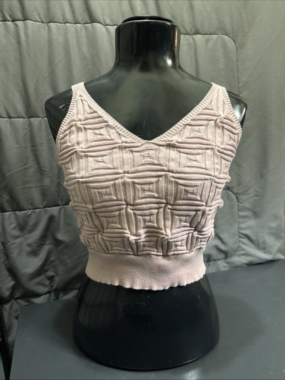 Hollister Crop Tank Top Womens S(4-6) Geometric Boho Festival Pink Sleeveless
